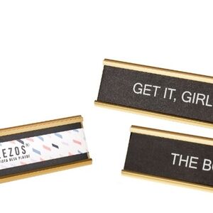 Cheezos 'BOSS' Double Sided Desk Plaque Black & Gold Office Decor